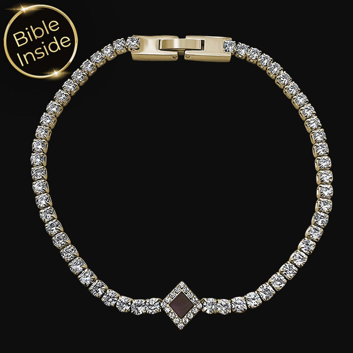 צמיד ננו תנך בעיצוב טניס קלאסי עם שבב מיקרוסקופי
