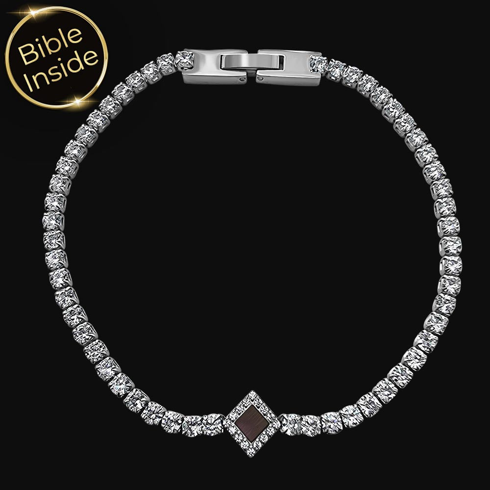 צמידים עם תנך בעיצוב טניס אופנתי עם זירקונים נוצצים
