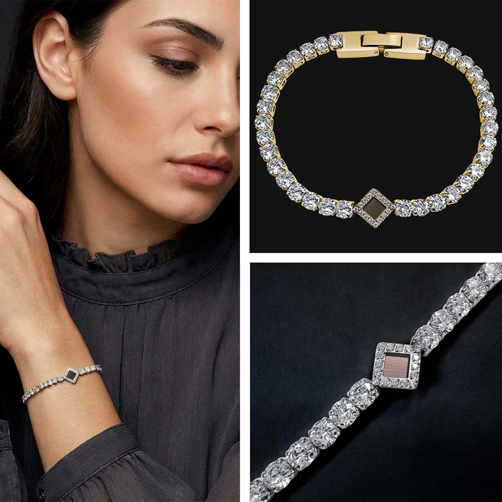 צמיד תנך לאישה עם אבנים נוצצות גדולות ושבב ננו תנ"ך
