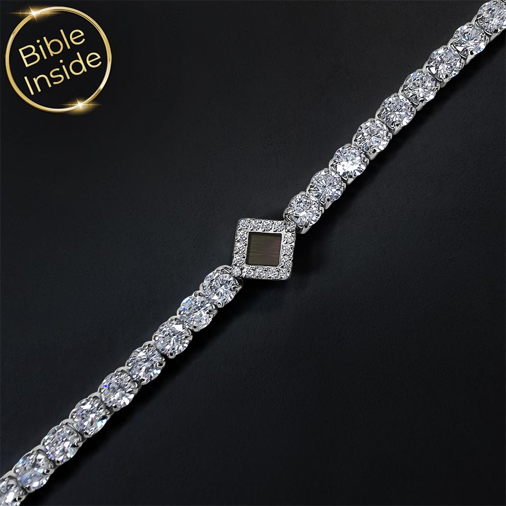 צמיד תנך לאישה טניס קלאסי עם אבנים גדולות – ננו תכשיטים
