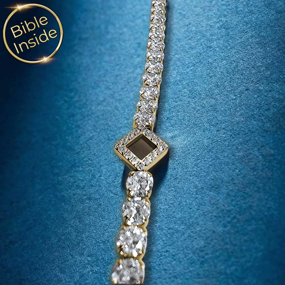 כל התנך על צמיד לאישה בעיצוב טניס – מתנה יהודית ייחודית
