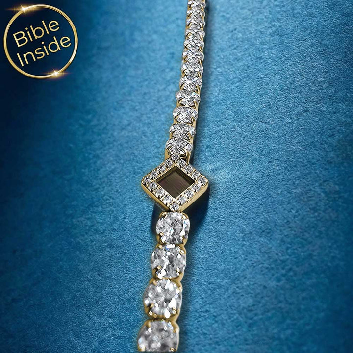 כל התנך על צמיד לאישה בעיצוב טניס – מתנה יהודית ייחודית
