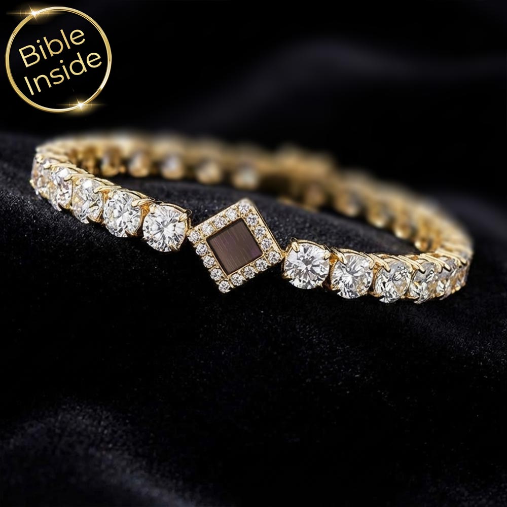 צמיד עם כל התנך לנשים – ננו תנך נסתר בתוך שורת אבנים