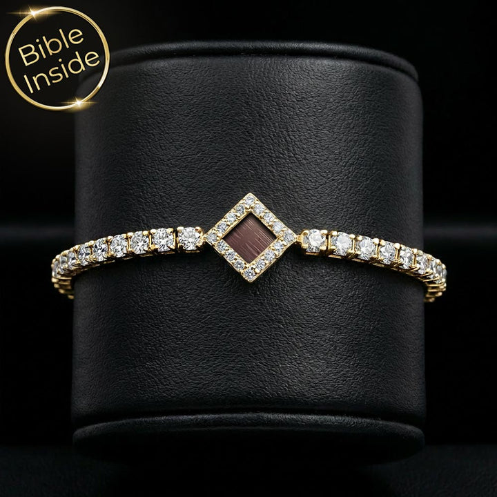 צמיד טניס מרהיב לאישה בזהב 14 קראט ויהלומים מבית ננו תכשיטים