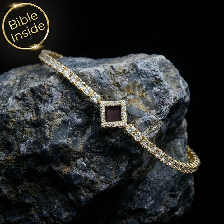 צמיד עם ספר תנ"ך - יהלומי מעבדה 3 קראט, תעודת מקור כלולה