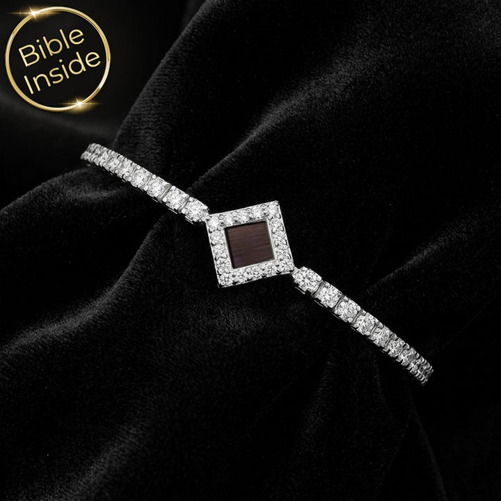 מתנה לאישה - צמיד טניס עם התנ"ך ויהלומים נוצצים