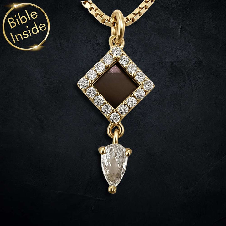 שרשרת זהב מתנה לבת מצווה עם זירקון טיפה בטכנולוגיה מתקדמת מבית שלמא