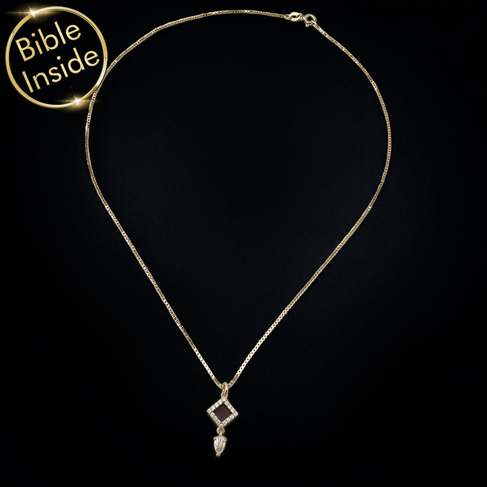 שרשרת זהב מתנה לבת מצווה מסבא וסבתא עם ננו תנ"ך