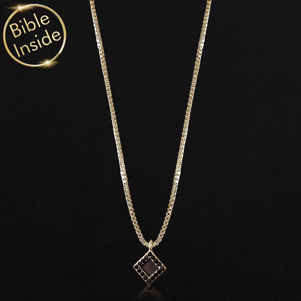תליון מעוין משובץ עם כל התנ"ך קרוב ללב כתכשיט לילדת בת מצווה