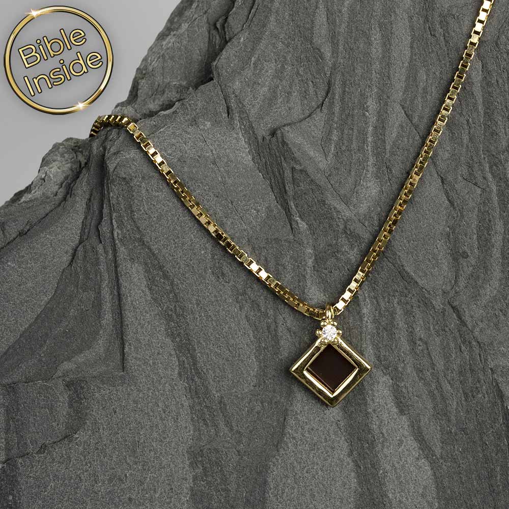 שרשראות לבת מצווה זהב עם ננו תנך וזירקון מבית שלמא