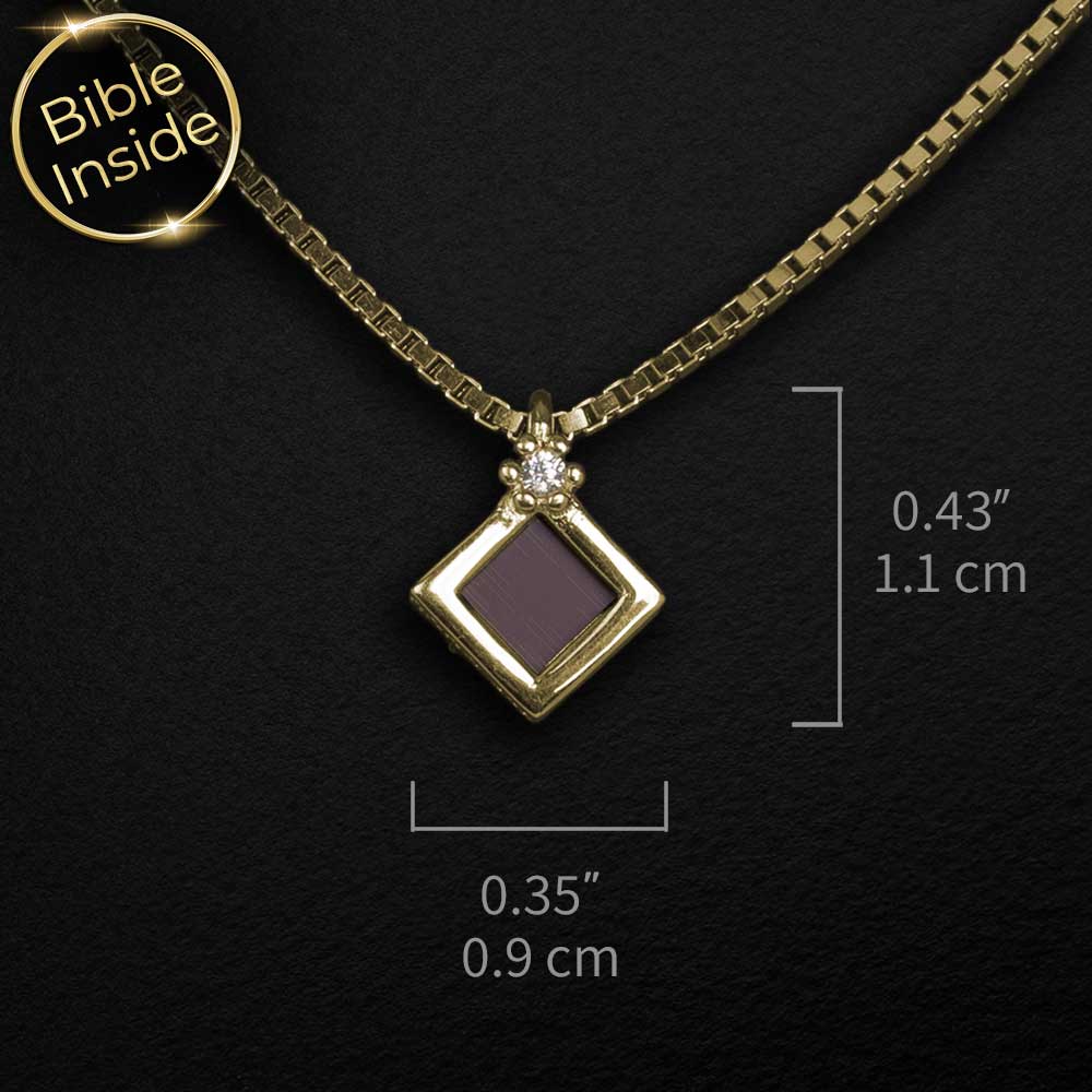 תליון זהב לבת מצווה מעוין עדין עם זירקון ושבב תנך מבית שלמא