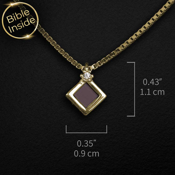 תליון זהב לבת מצווה מעוין עדין עם זירקון ושבב תנך מבית שלמא