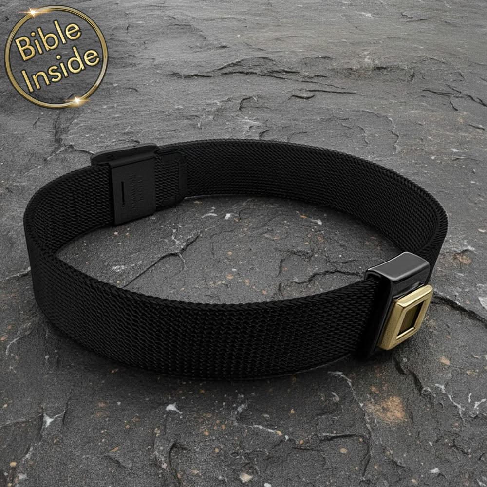 צמיד תנך לגבר פלדת אל-חלד | 24 סיפרי התנ"ך בחריטה | מיי ננו תכשיטים