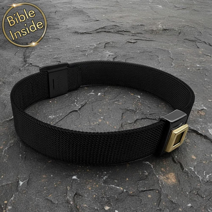 צמיד תנך לגבר פלדת אל-חלד | 24 סיפרי התנ"ך בחריטה | מיי ננו תכשיטים