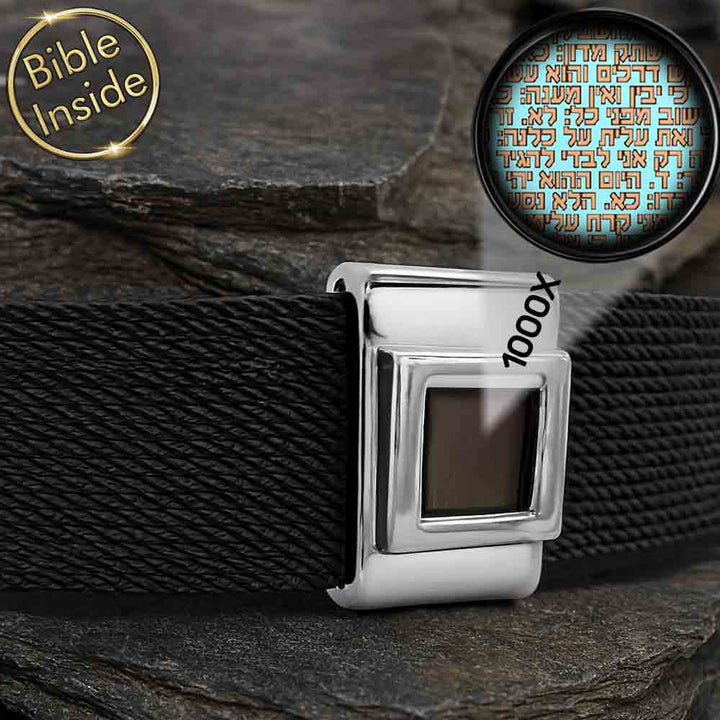 צמידי זהב לבן עם ננו תנך | 24 סיפרי התנ"ך בחריטה | מיי ננו תכשיטים