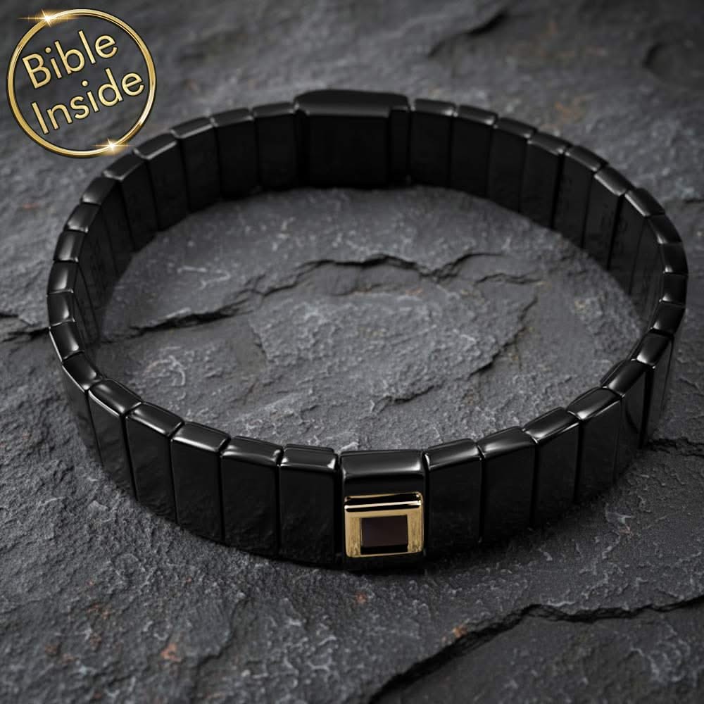 צמיד חוליות לגבר עם כל התנ"ך משובץ | ננו תכשיטים