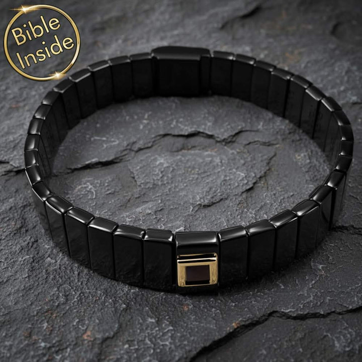 צמיד חוליות לגבר עם כל התנ"ך משובץ | ננו תכשיטים