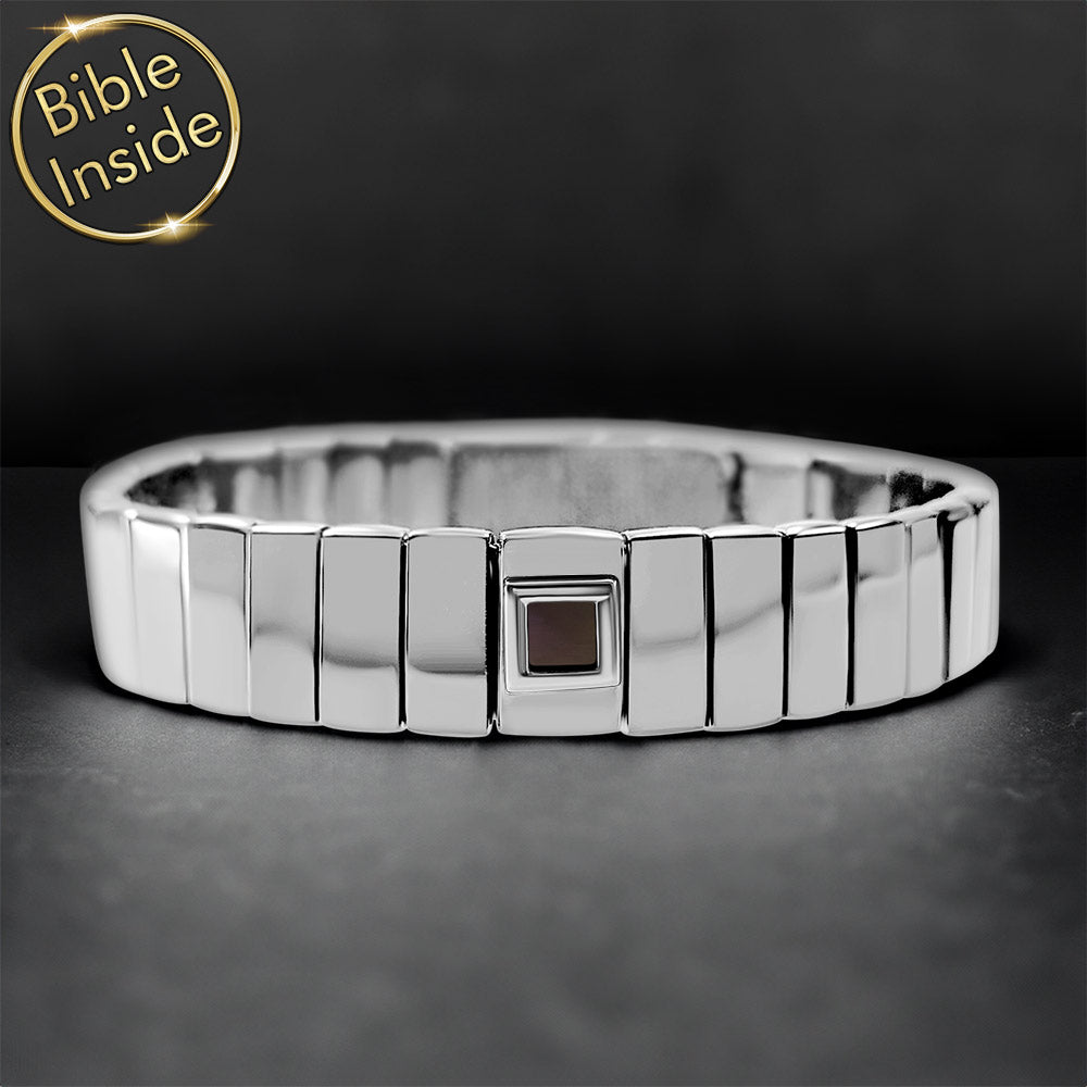 תנך בתכשיט - צמיד לגבר עם מלבנים בכל ההיקף 