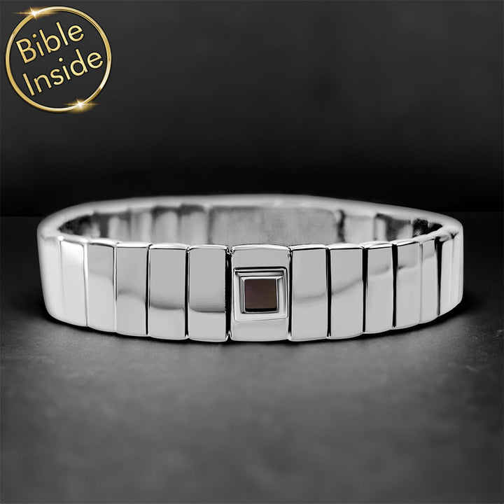 תנך בתכשיט - צמיד לגבר עם מלבנים בכל ההיקף 