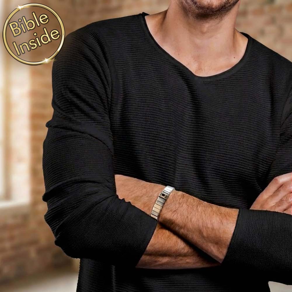 תכשיט עם תנך - צמיד עם מלבנים בכל ההיקף 