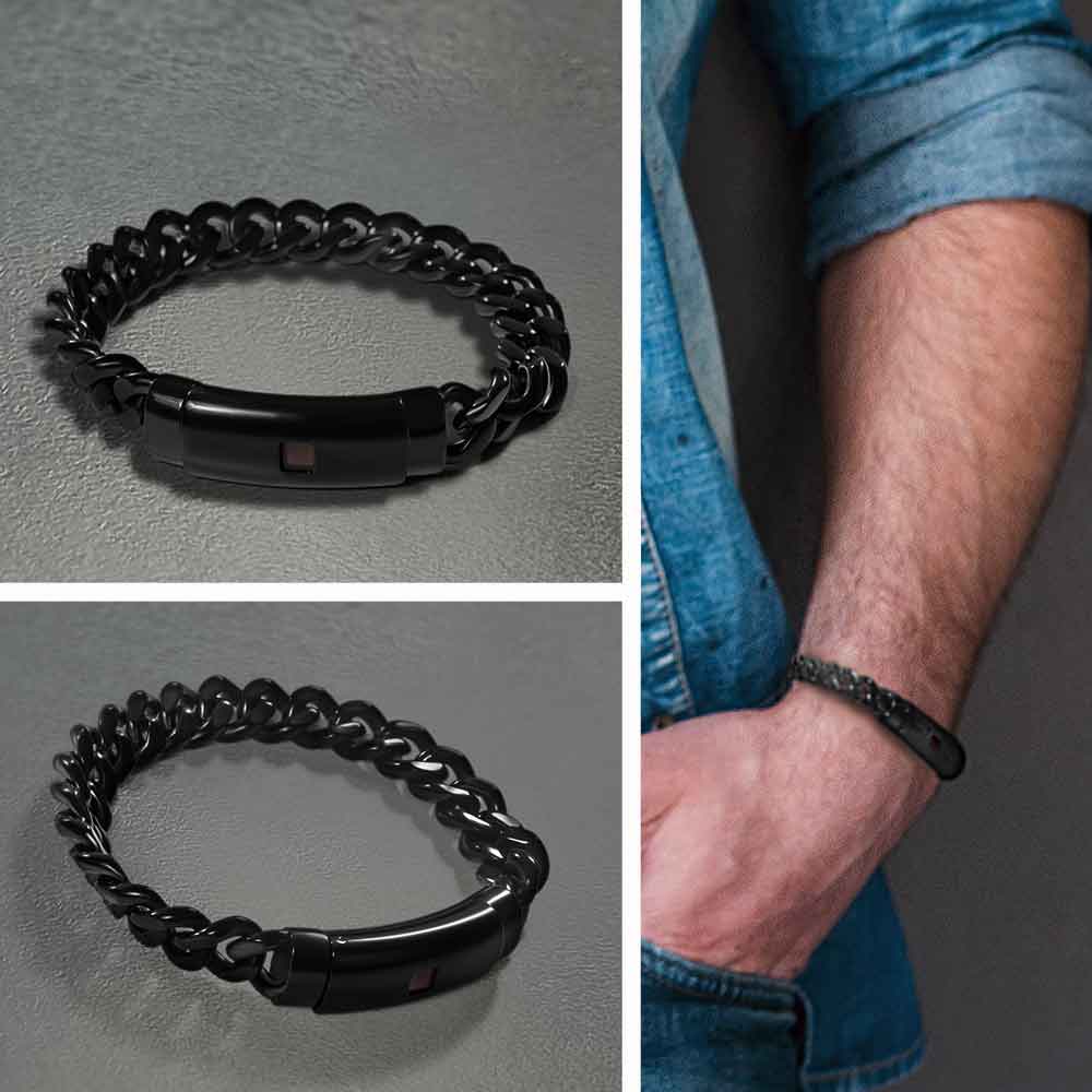 צמיד לגבר עם חריטה של כל 24 ספרי התנ"ך - ננו תכשיטים