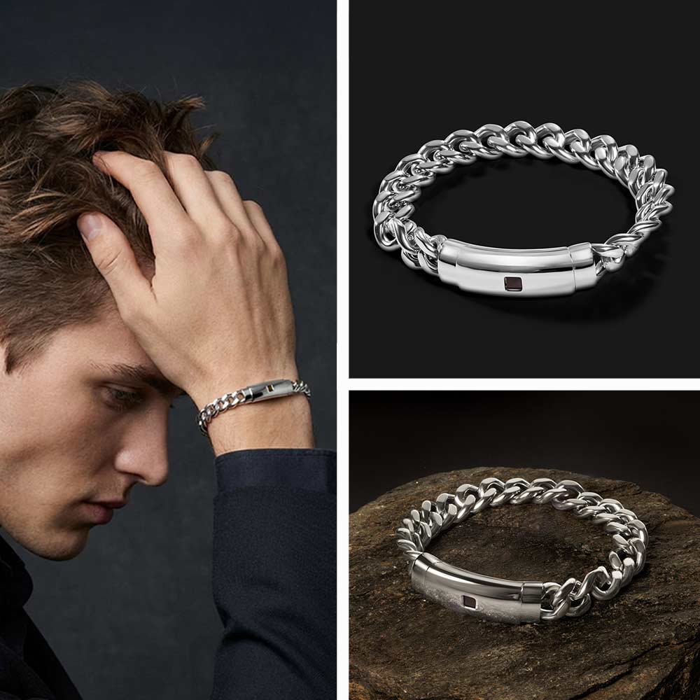 צמיד ננו תנך לגבר עם חריטה של כל 24 ספרי התנ"ך - ננו תכשיטים