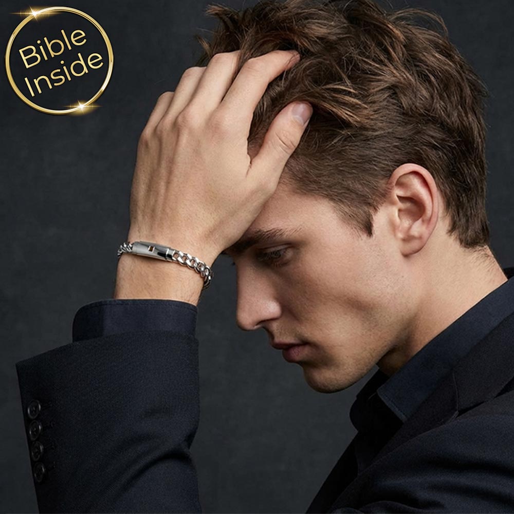 ננו תנך צמיד לגבר עם חריטה של כל 24 ספרי התנ"ך - ננו תכשיטים