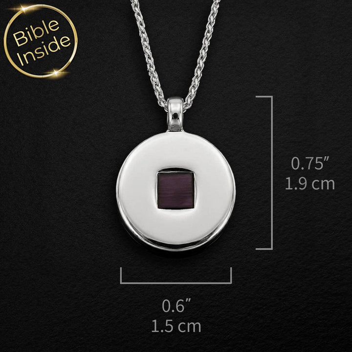 ננו תנך תליון עגול על שרשרת כסף, תכשיט יומיומי לגברים