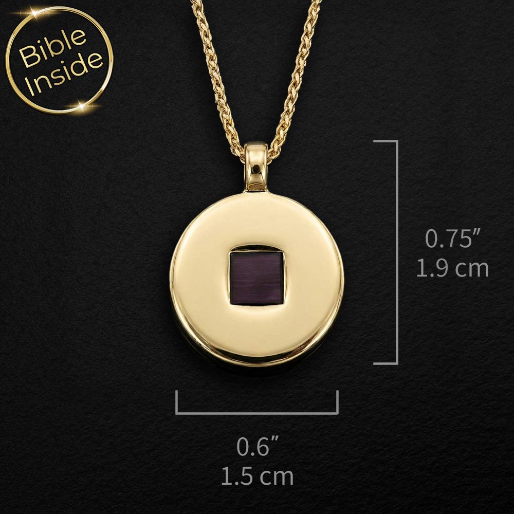 שרשרת לבת מצווה זהב עם תליון עגול מינימליסטי וננו תנ"ך