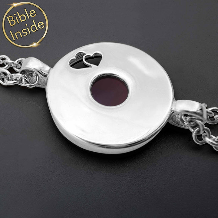 צמיד ננו תנ"ך כסף: צמיד לבבות עם כל התנך - ננו תכשיטים