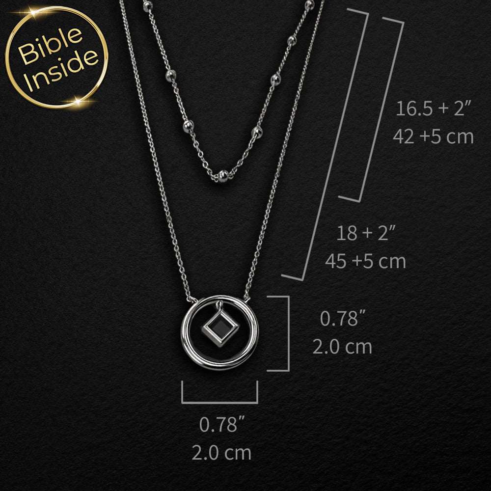 שרשראות ננו תנך – עיצוב מודרני עם שני חישוקים וריבוע זערורי