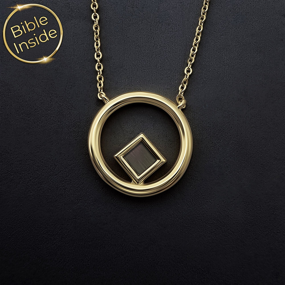 שרשרת עם ספר תנך Sunrise – טבעת עדינה עם ננו תנך בפנים