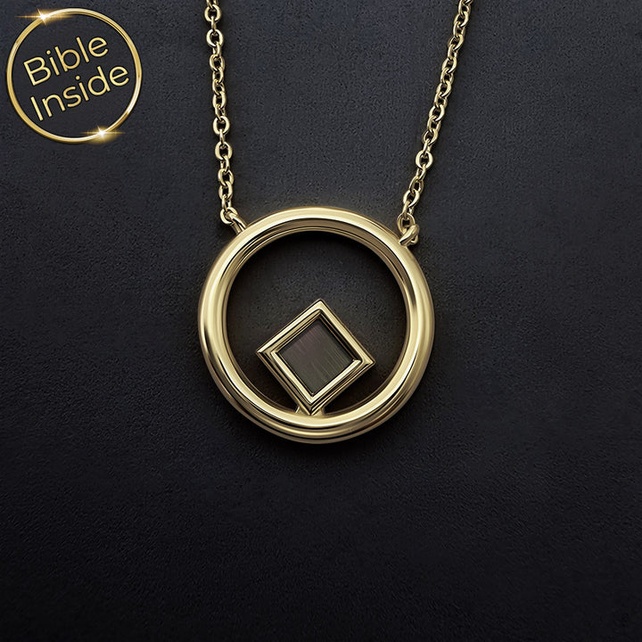 שרשרת עם ספר תנך Sunrise – טבעת עדינה עם ננו תנך בפנים