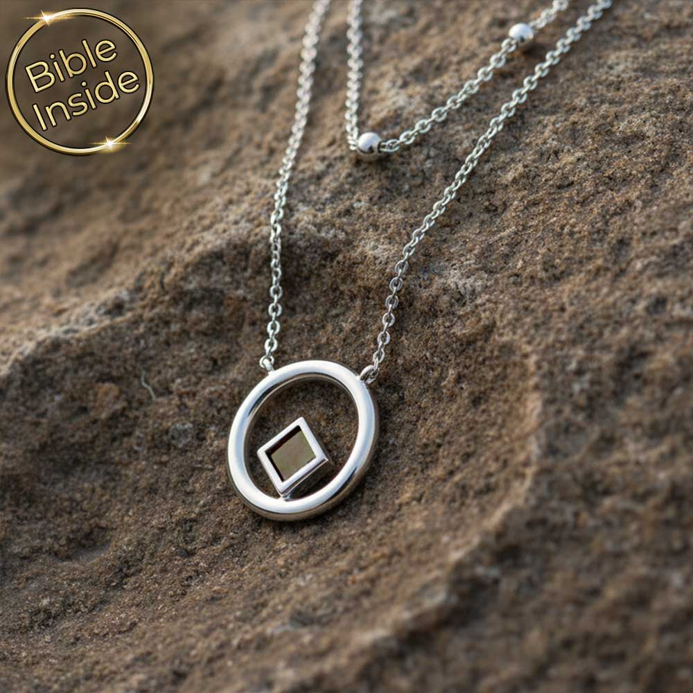 שרשרת תנך לנשים Sunrise עם טבעת כסף וריבוע ננו זעיר