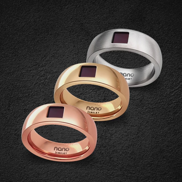 מתנה ליום הולדת לגבר – צמיד עם ננו תנ"ך ורצועת סיליקון שחורה