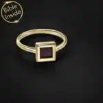 טבעת זהב ננו תנ"ך עם חריטה של כל 24 ספרי התנ"ך - ננו תכשיטים